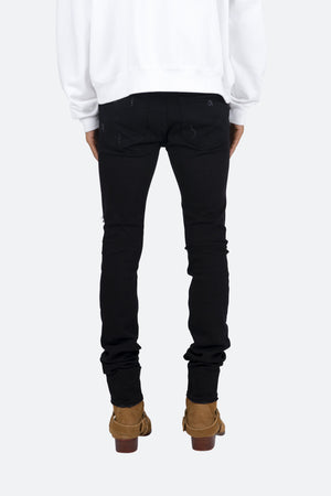 X165 Paisley Skinny Denim - Black/Black