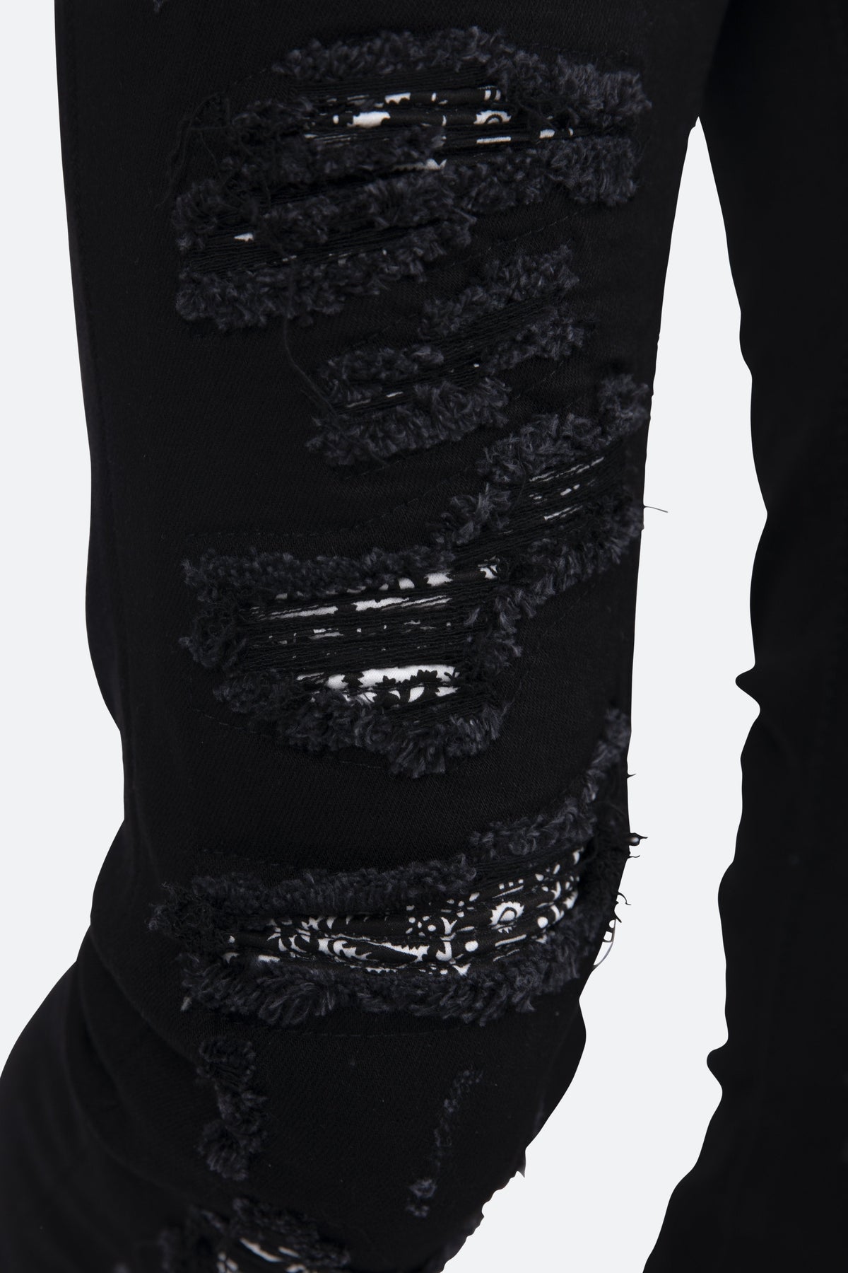 X165 Paisley Skinny Denim - Black/Black