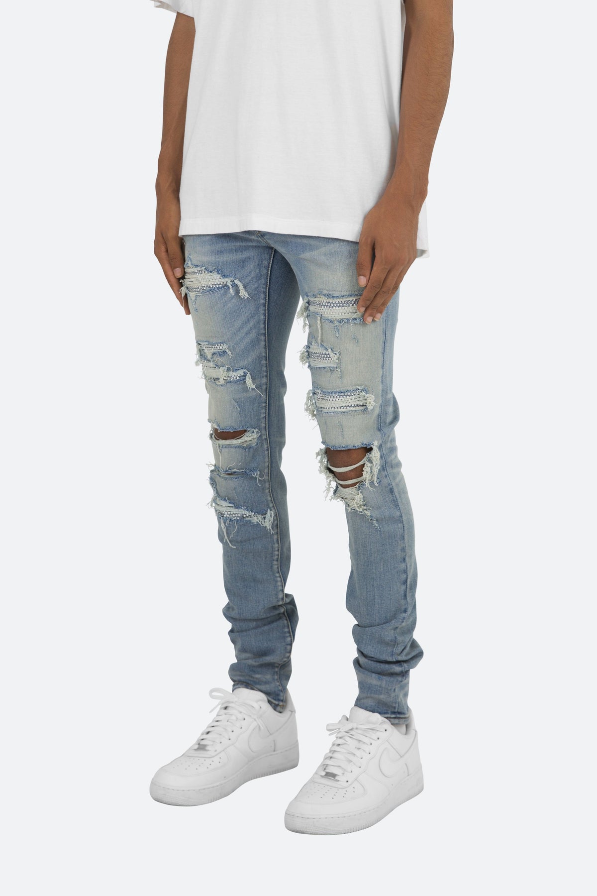X201 Rhinestone Skinny Denim - Blue