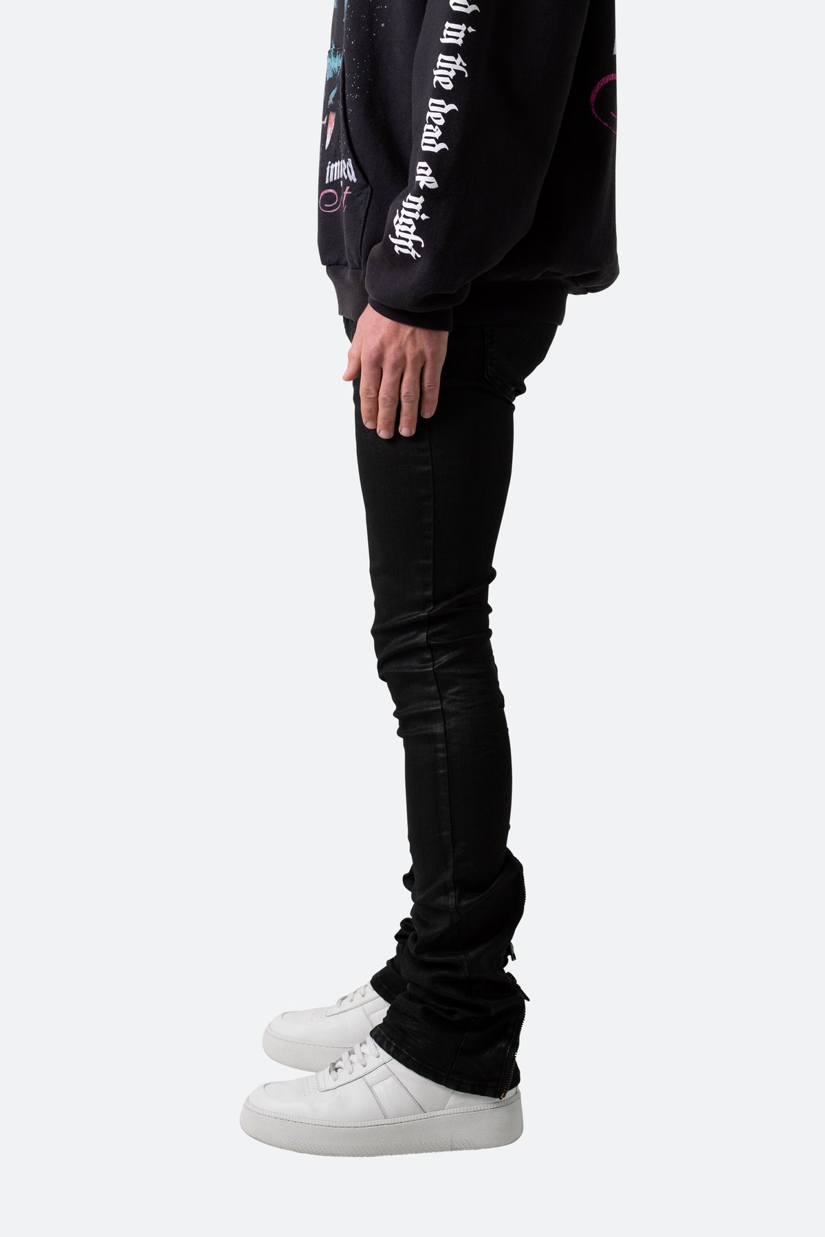 X491 Convertible Skinny Denim - Waxed Black