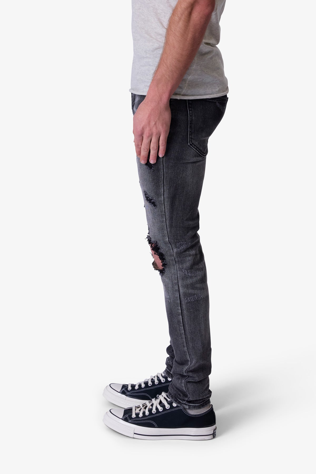 X738 Chewed Up Denim - Washed Black