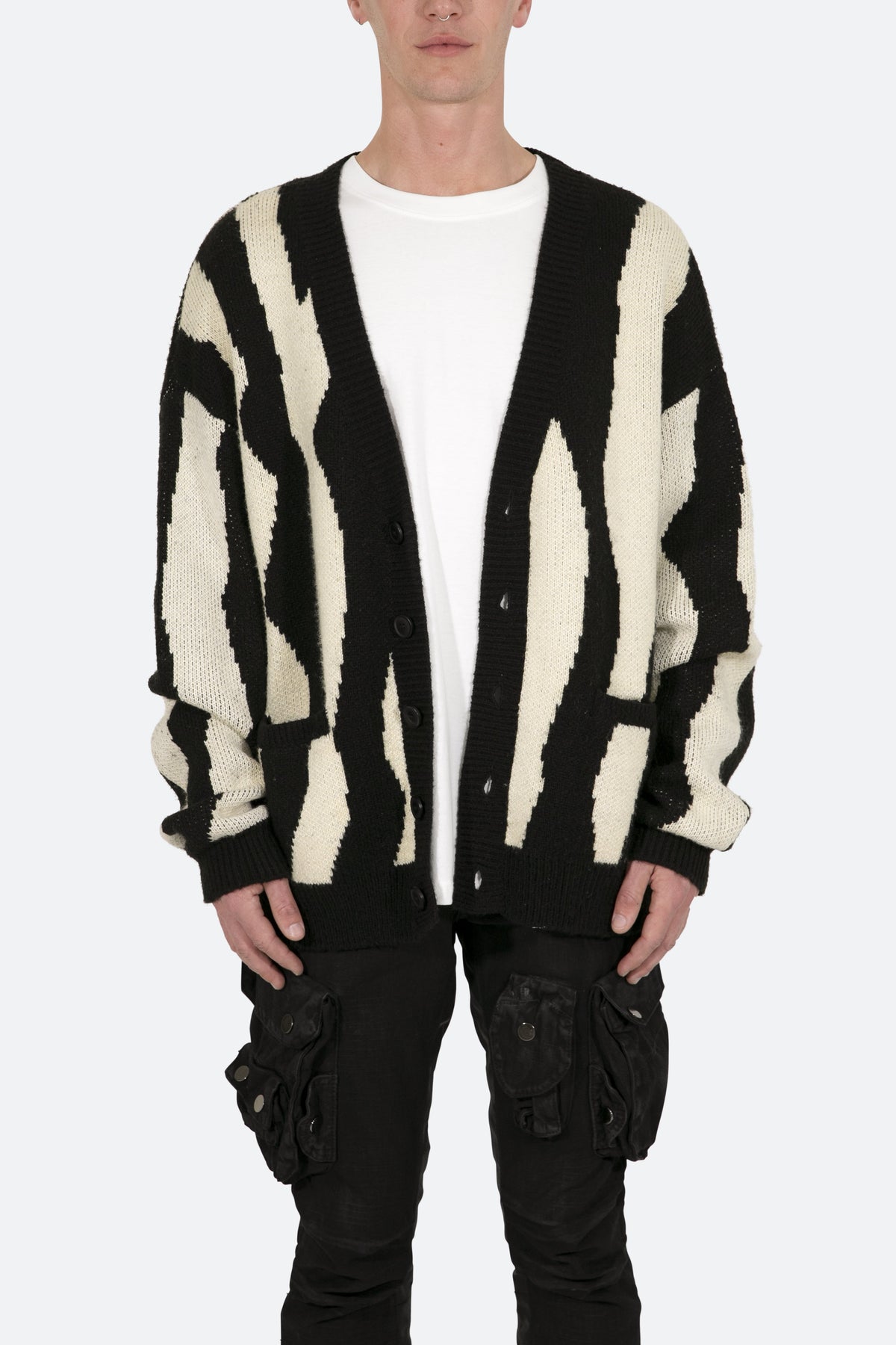 Zebra Cardigan - Black/Natural