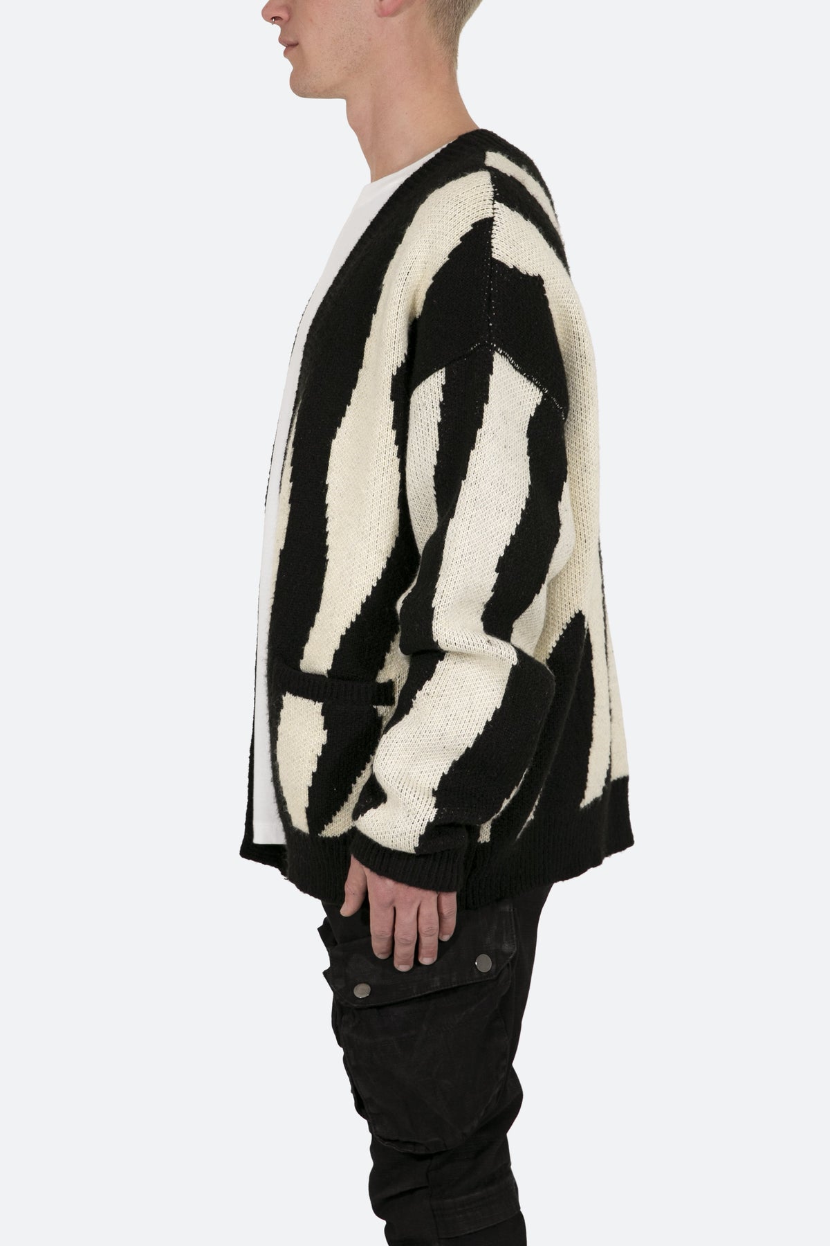 Zebra Cardigan - Black/Natural