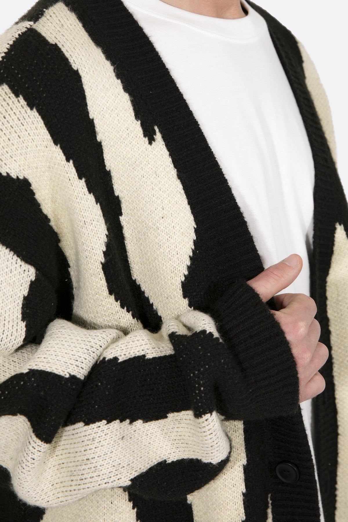 Zebra Cardigan - Black/Natural