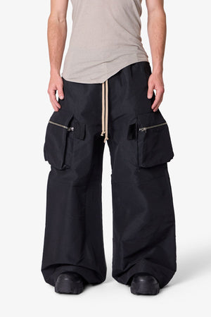 Zip Cargo Pocket Rave Pants - Black