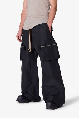 Zip Cargo Pocket Rave Pants - Black