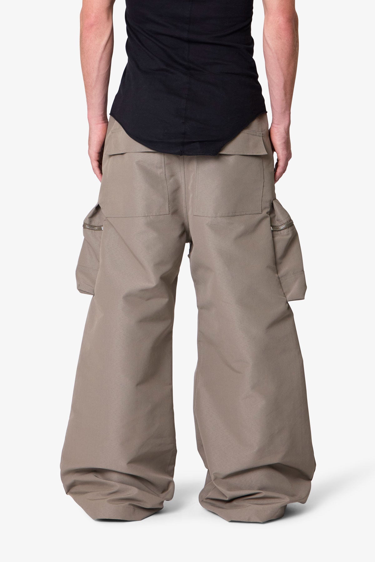 Zip Cargo Pocket Rave Pants - Tan