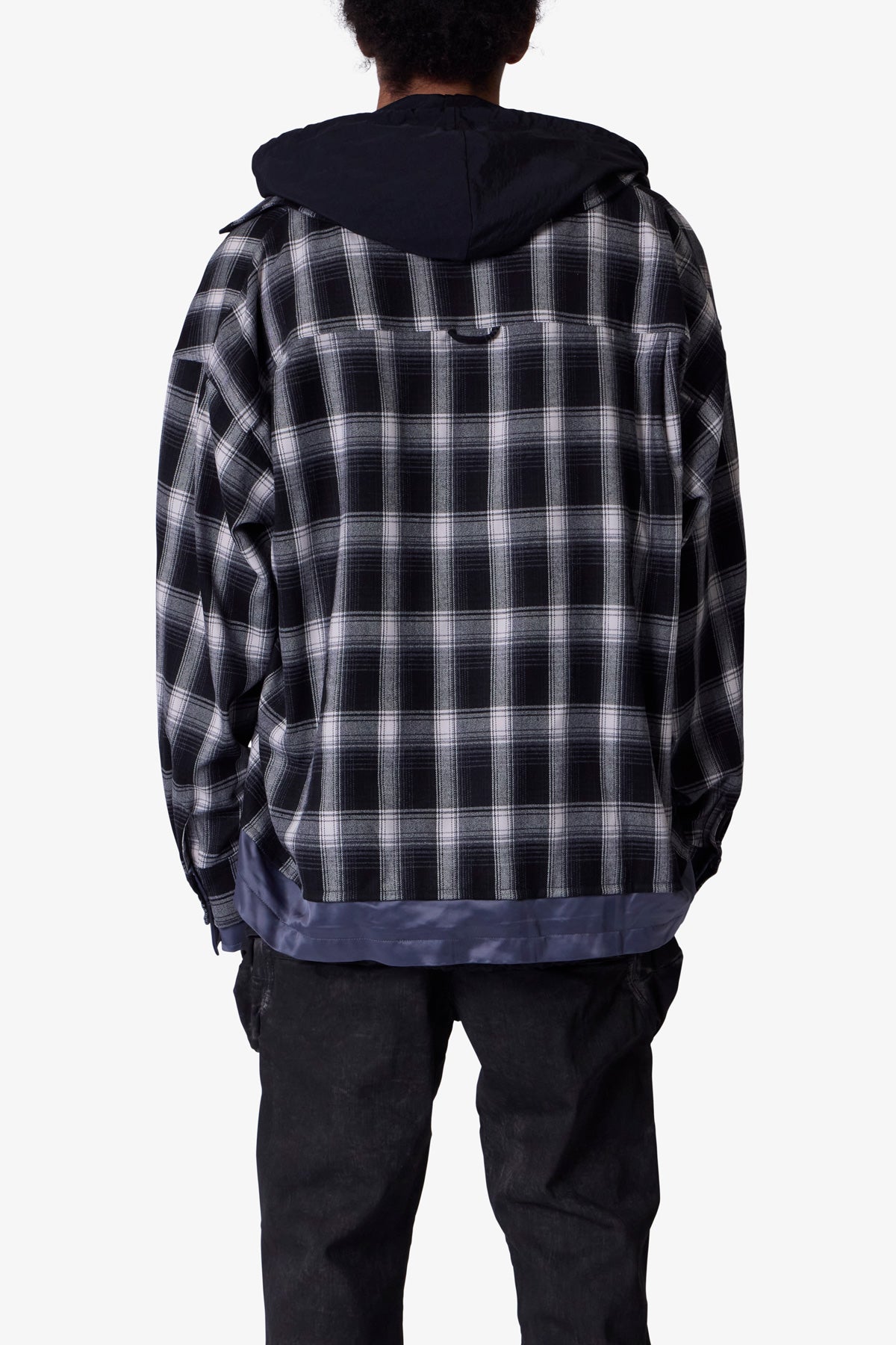 Zipped Up Flannel Jacket - Black